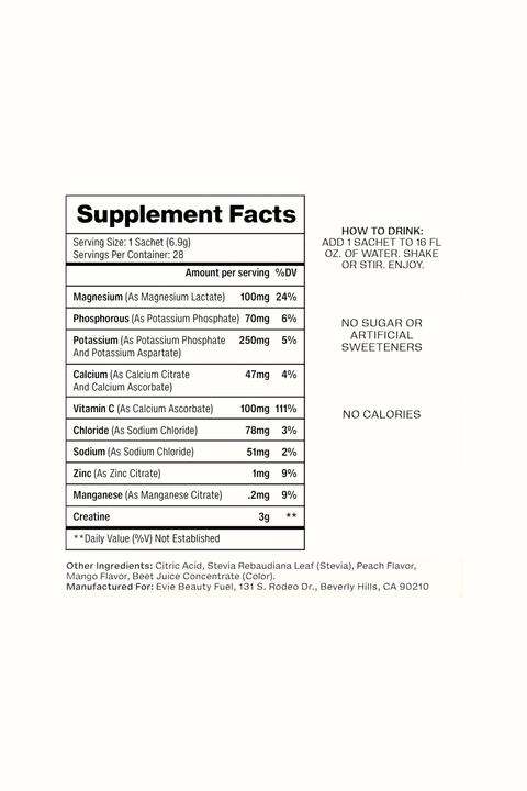 Peach Mango Creatine Electrolyte Mix